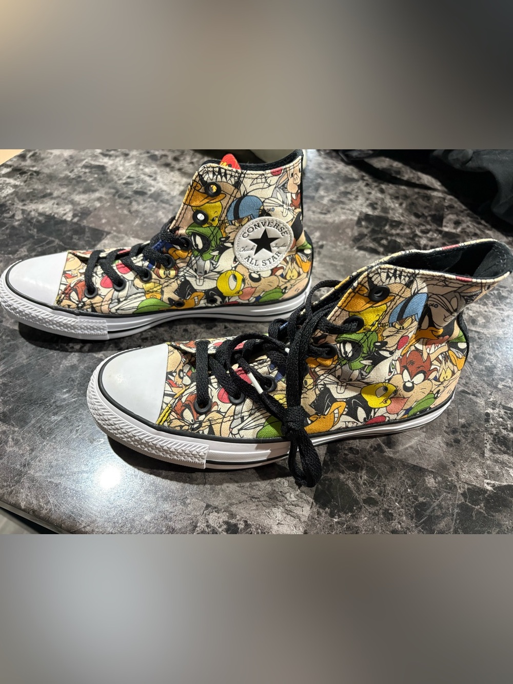 Converse High Top Sneakers - Multicolor Cartoon Print 5/7